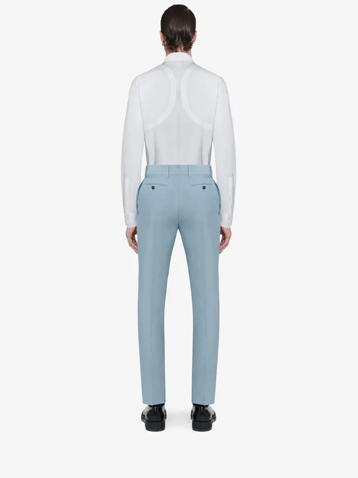 Men Trousers Alexander McQueen Tailored Cigarette Trousers Light Blue