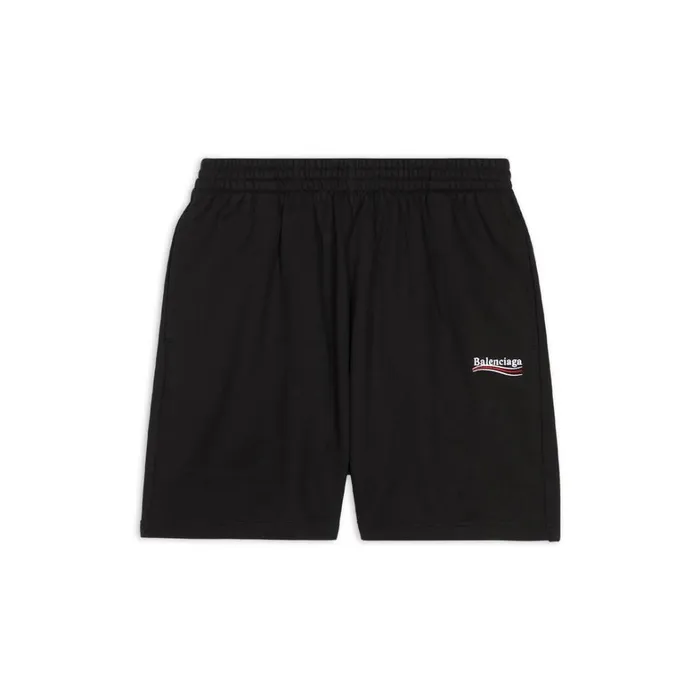 Men Trousers Balenciaga Political Campaign Sweat Shorts In Black