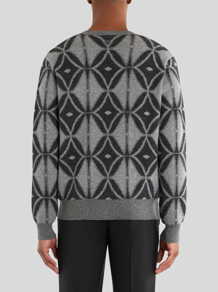 Men Virgin Wool Cardigan Etro Knitwear