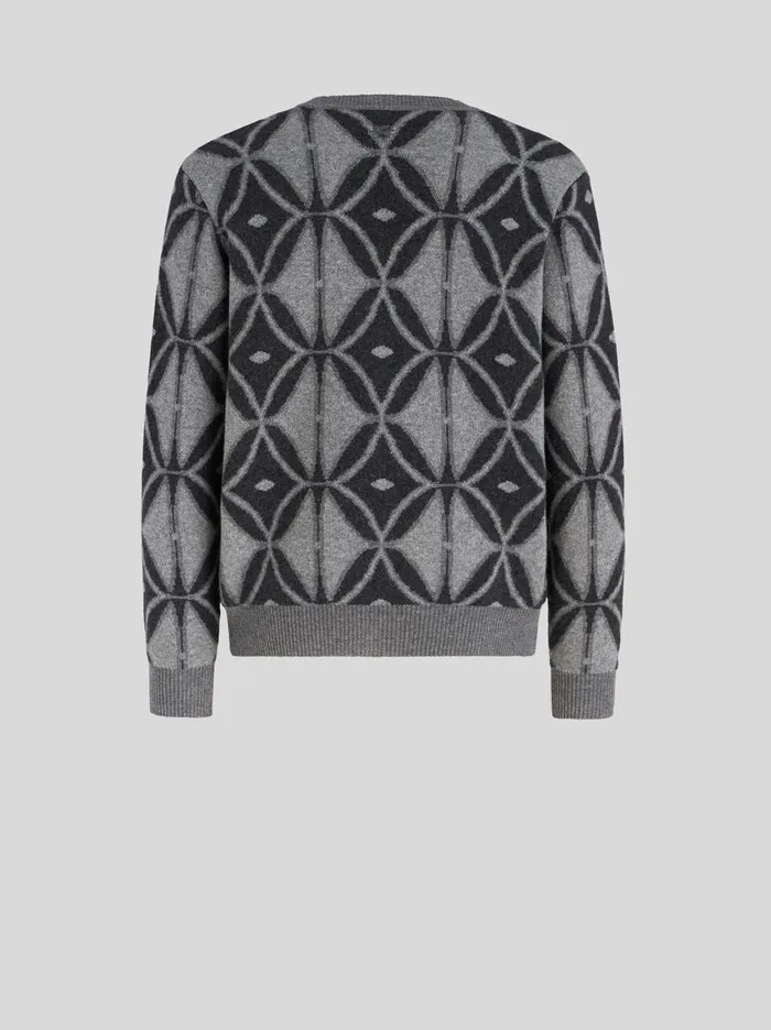 Men Virgin Wool Cardigan Etro Knitwear