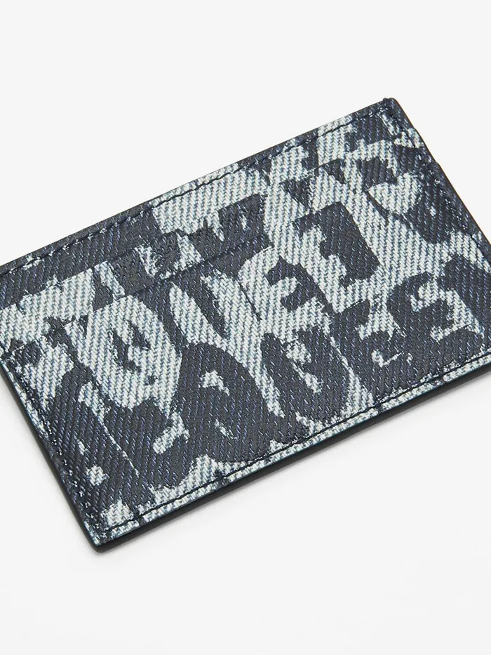 Men Wallets And Cardholders Alexander McQueen Mcqueen Graffiti Card Holder Blue