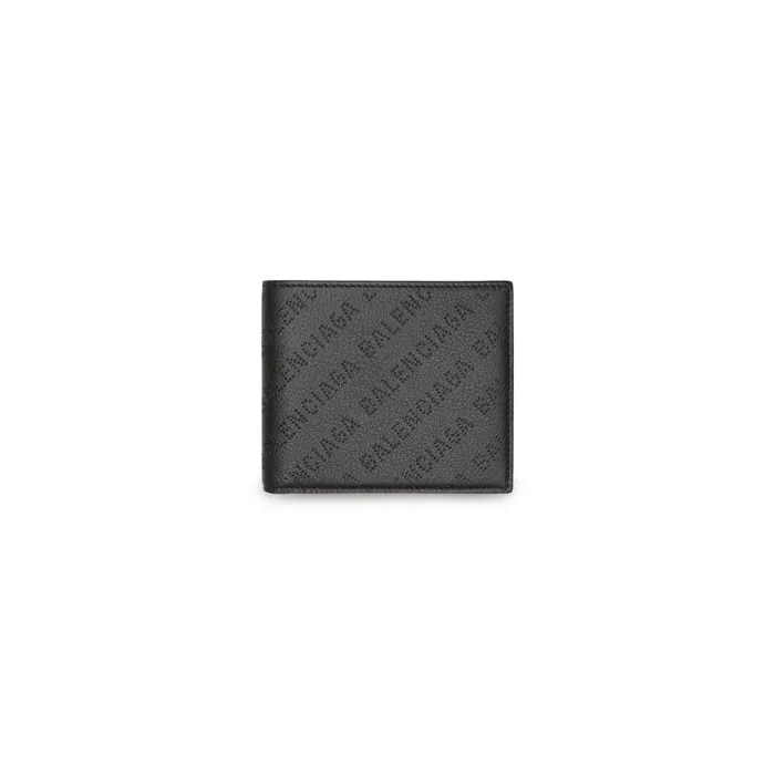 Men Wallets Balenciaga Cash Square Folded Coin Wallet In Black