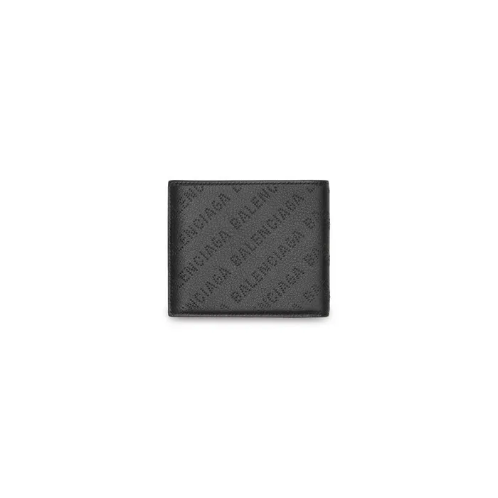 Men Wallets Balenciaga Cash Square Folded Coin Wallet In Black