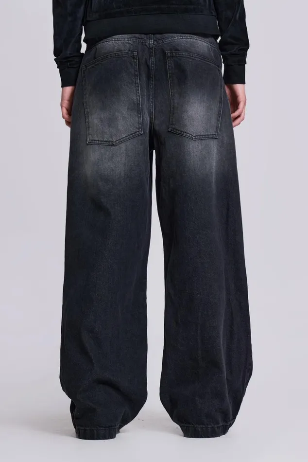 Men Washed Black Colossus Jeans Jaded London Colossus Jeans