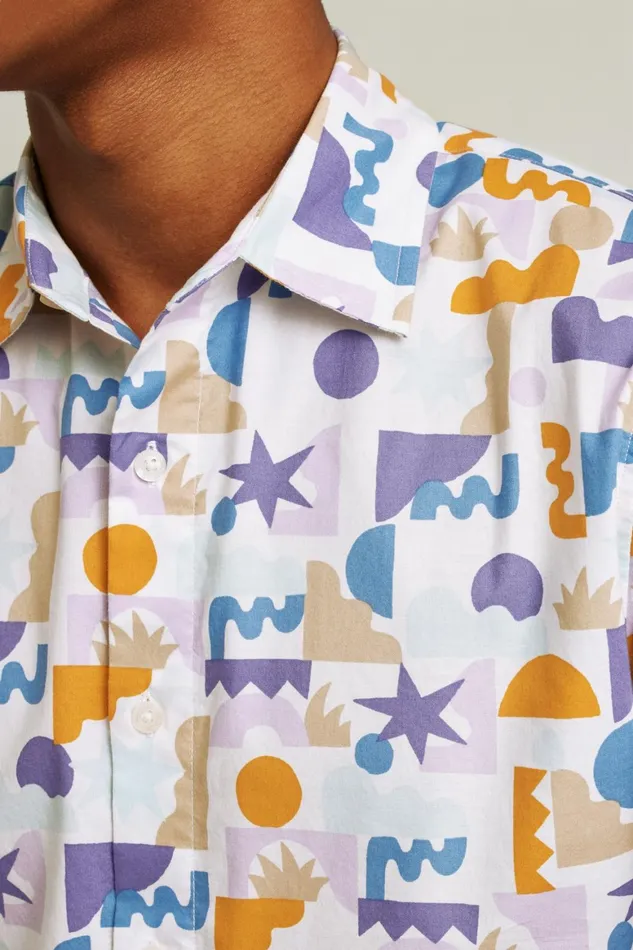Men Will Bryant X Stretch Riviera Short Sleeve Shirt White Bonobos Short Sleeve Shirts