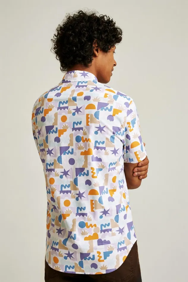 Men Will Bryant X Stretch Riviera Short Sleeve Shirt White Bonobos Short Sleeve Shirts