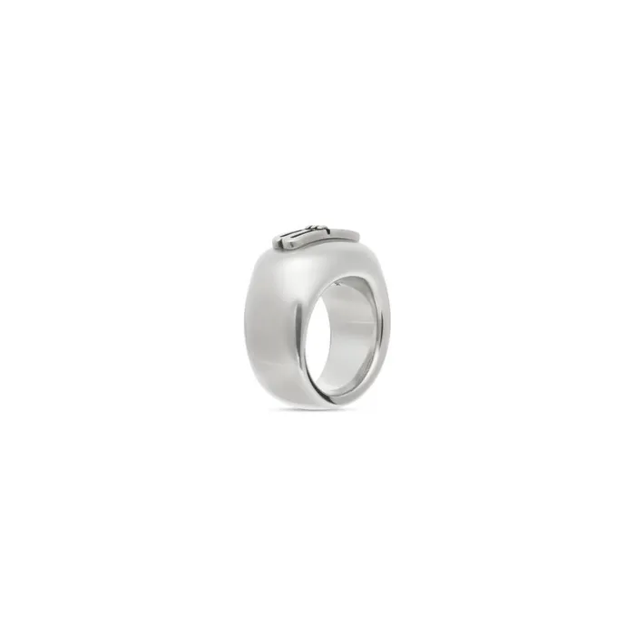 MenWomen Bracelets and Rings Balenciaga Bb Icon Signet Ring In Antique Silver
