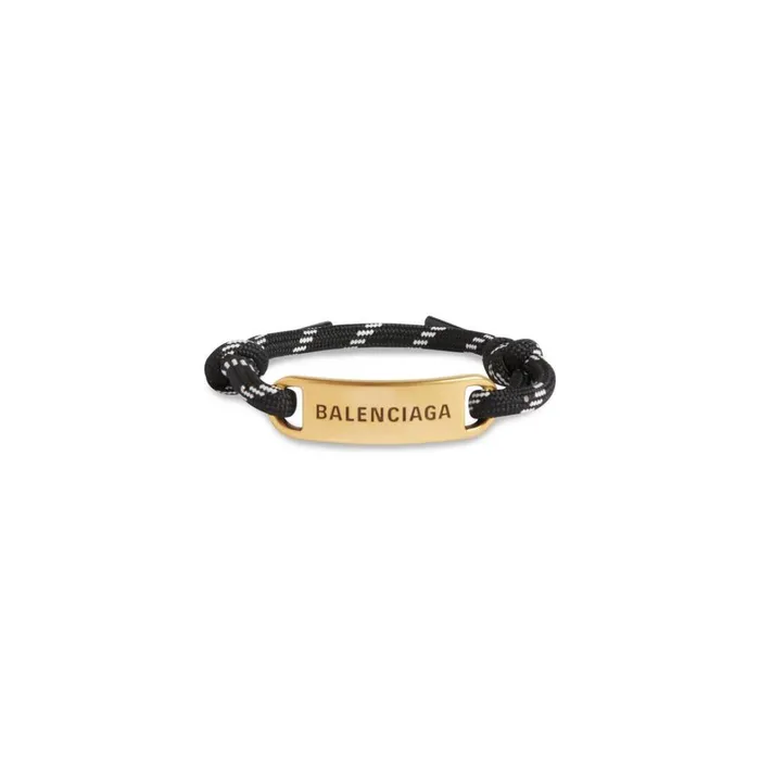MenWomen Bracelets and Rings Balenciaga Plate Bracelet In Black