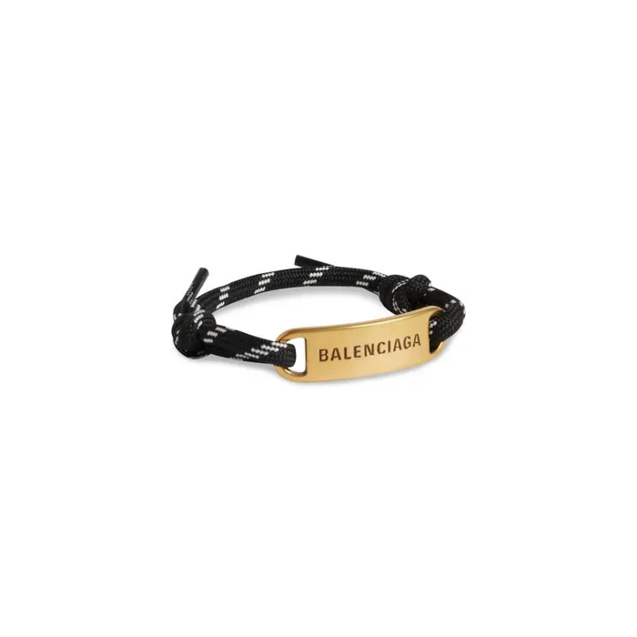 MenWomen Bracelets and Rings Balenciaga Plate Bracelet In Black