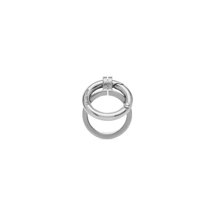 MenWomen Bracelets and Rings Balenciaga Utility 20 Ring In Silver