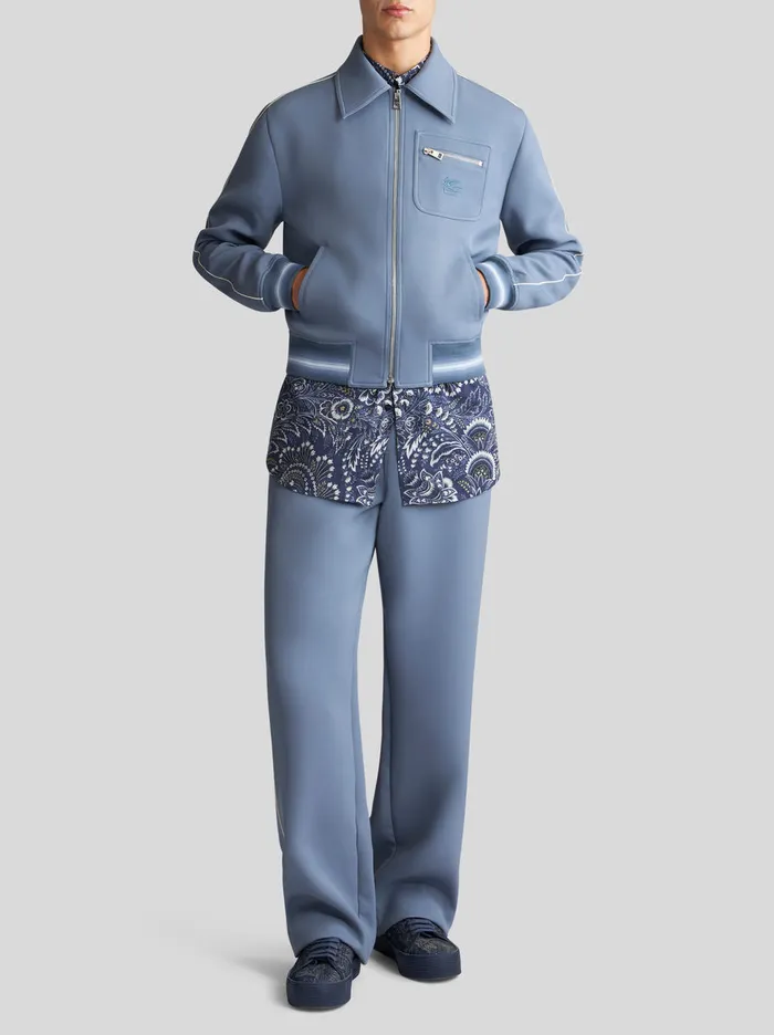 Men Zipped Jacket With Logo Etro Coats And Outerwear