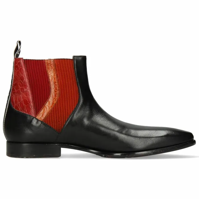 Mens Ankle Boots Melvin and Hamilton Elvis 73 Black