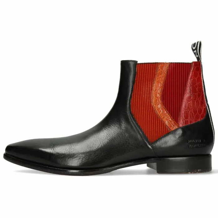 Mens Ankle Boots Melvin and Hamilton Elvis 73 Black