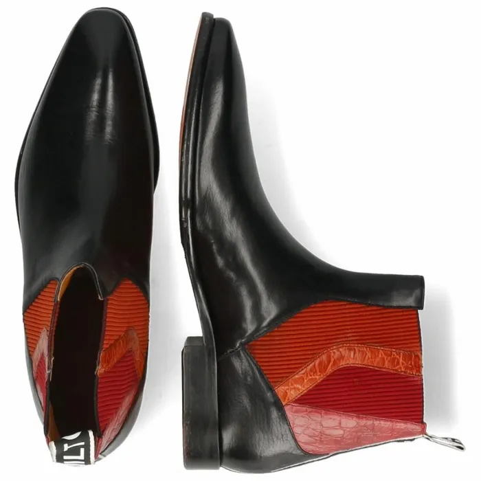 Mens Ankle Boots Melvin and Hamilton Elvis 73 Black