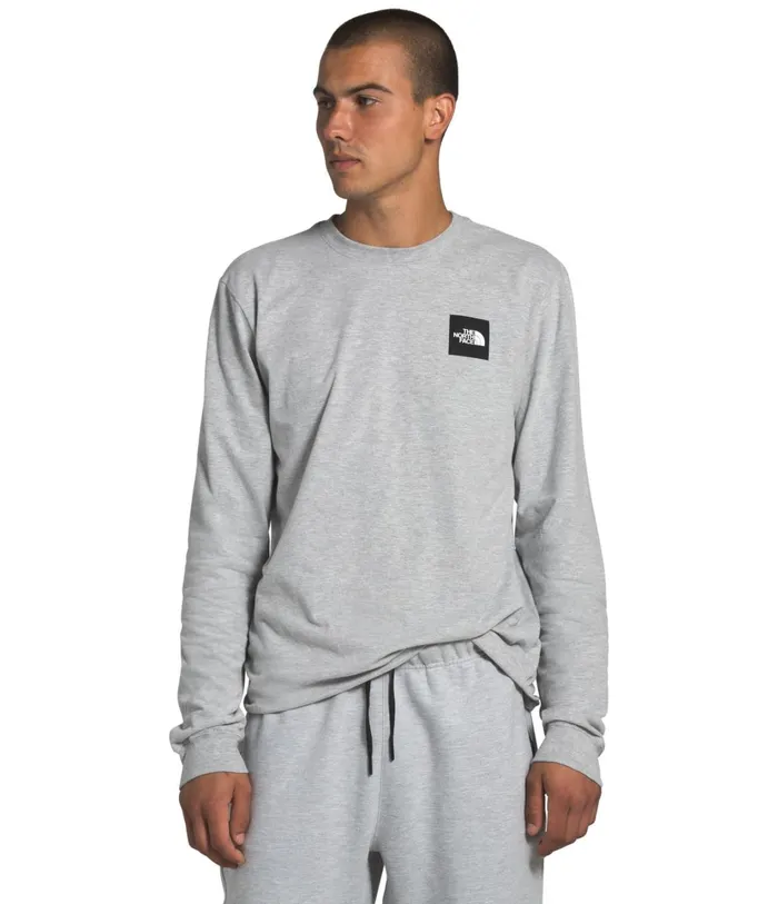 Mens Long Sleeve Red Box Tee Tnf Light Grey Heather The North Face TShirts