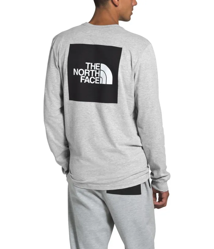 Mens Long Sleeve Red Box Tee Tnf Light Grey Heather The North Face TShirts