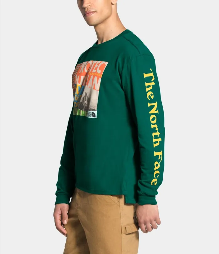 Mens Long Sleeve Rogue Graphic Tee Evergreen The North Face TShirts