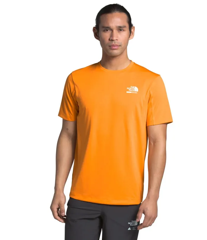Mens M Glacier SS Tee Flame Orange The North Face Active Tops