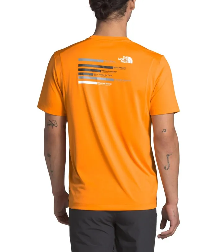 Mens M Glacier SS Tee Flame Orange The North Face Active Tops