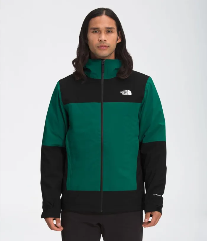 Mens Mountain Light FL Triclimate Jacket Blackasphalt Greycedar Tan The North Face Insulated and Down Jackets