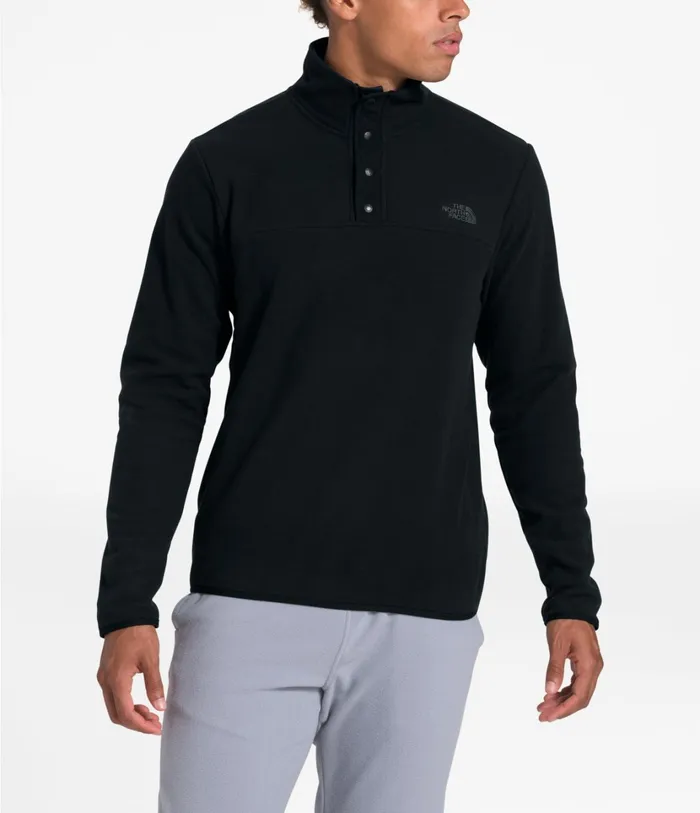 Mens TKA Glacier SnapNeck Pullover Tnf Blacktnf Black The North Face Fleece
