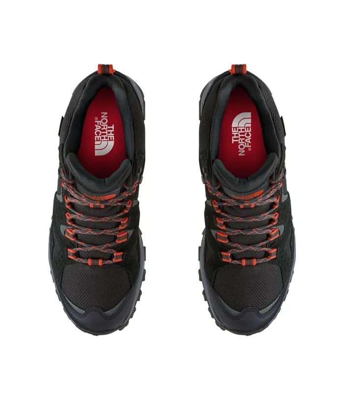Mens Trail Edge Mid WP Asphalt Greypicante Red The North Face Sneakers