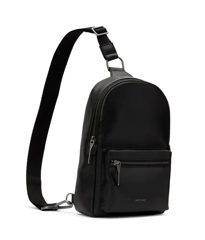 MensWomen Voassm Small Vegan Sling Bag 8211 Dwell Black Matt and Nat Backpacks