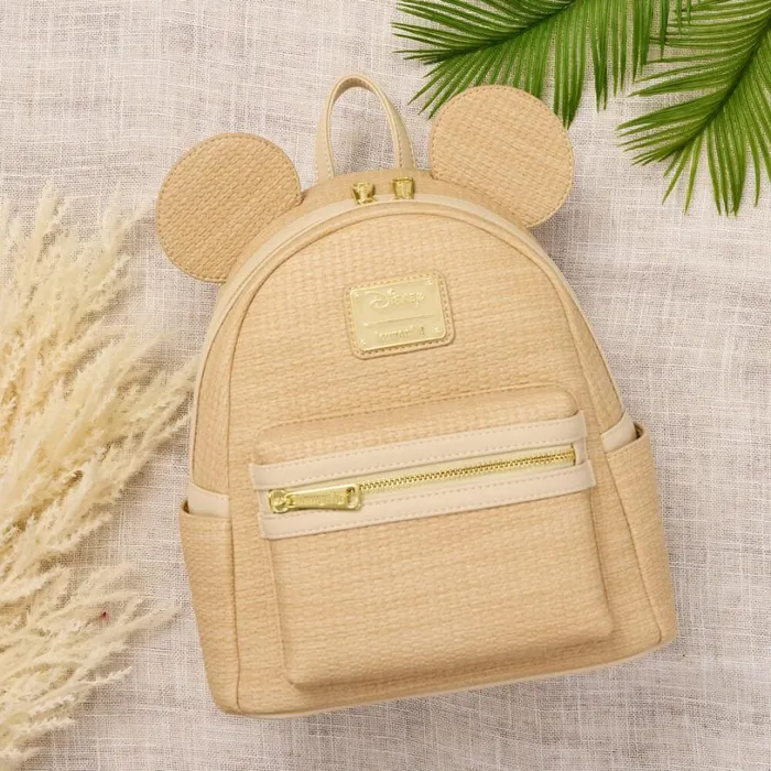 Mickey Mouse Woven Texture Mini Backpack Unisex Loungefly Bags and Wallets
