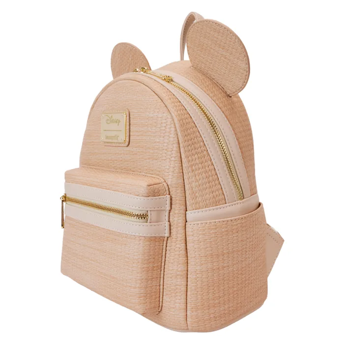 Mickey Mouse Woven Texture Mini Backpack Unisex Loungefly Bags and Wallets