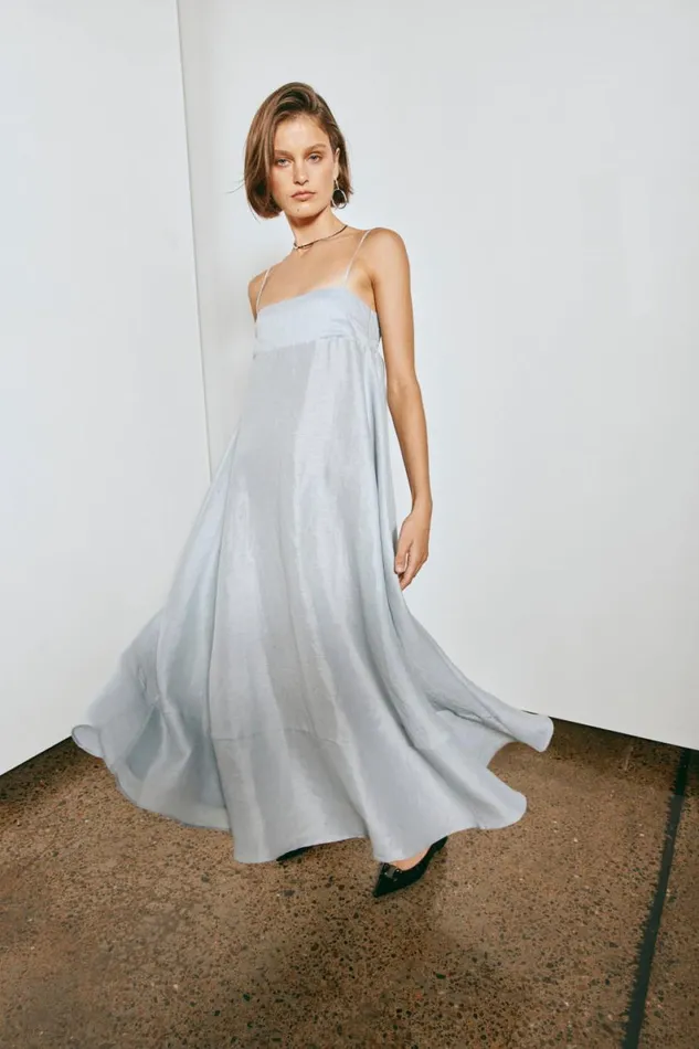MidiMaxi Dresses Women VRG GRL Behati Linen Maxi Dress Sky MidiMaxi Dresses Women VRG GRL Behati Linen Maxi Dress Sky