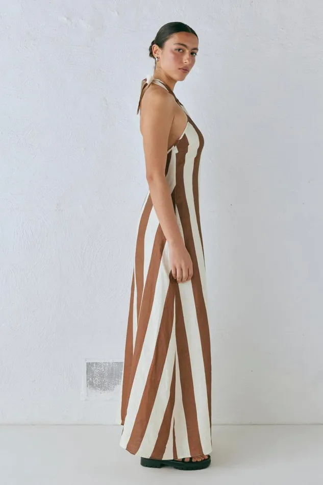 MidiMaxi Dresses Women VRG GRL Polly Linen Maxi Dress Stripe MidiMaxi Dresses Women VRG GRL Polly Linen Maxi Dress Stripe