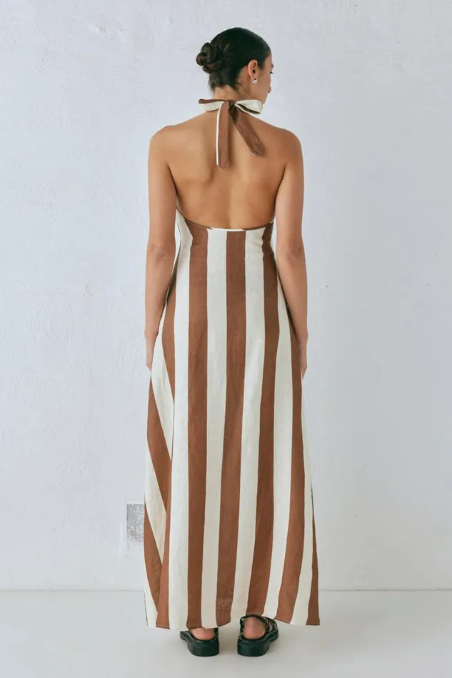 MidiMaxi Dresses Women VRG GRL Polly Linen Maxi Dress Stripe MidiMaxi Dresses Women VRG GRL Polly Linen Maxi Dress Stripe