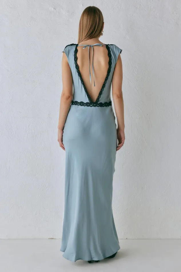 MidiMaxi Dresses Women VRG GRL The Ivy Bias Cut Maxi Dress Steel MidiMaxi Dresses Women VRG GRL The Ivy Bias Cut Maxi Dress Steel