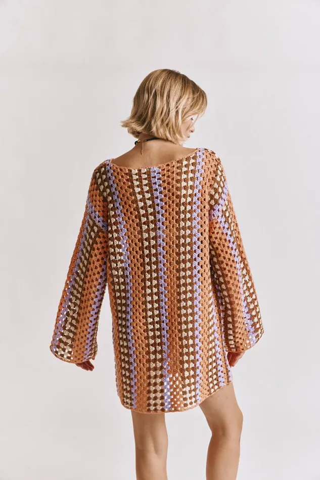 Mini Dresses Women VRG GRL Myra Crochet Mini Dress Apricot Mini Dresses Women VRG GRL Myra Crochet Mini Dress Apricot