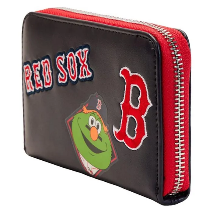 MLB Boston Red Sox Patches Zip Around Wallet Unisex Loungefly Bags and Wallets