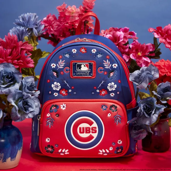 MLB Chicago Cubs Floral Mini Backpack Unisex Loungefly Backpacks MLB Chicago Cubs Floral Mini Backpack Unisex Loungefly Backpacks