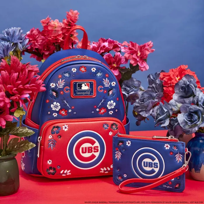 MLB Chicago Cubs Floral Mini Backpack Unisex Loungefly Backpacks MLB Chicago Cubs Floral Mini Backpack Unisex Loungefly Backpacks