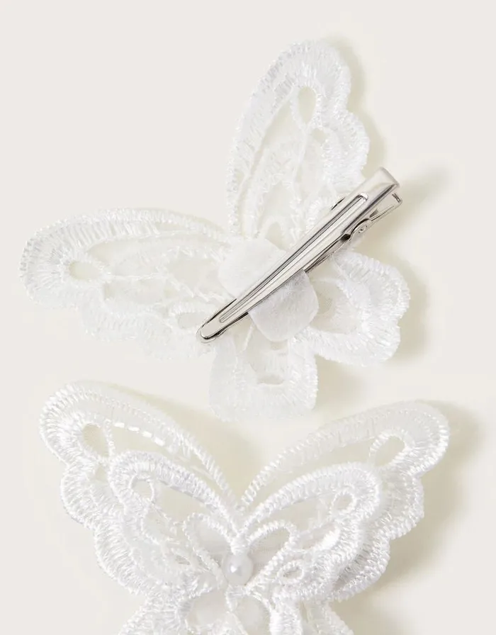 Monsoon 2Pack Lacey Butterfly Clips Children Girls039 Hair Accessories Monsoon 2Pack Lacey Butterfly Clips Children Girls039 Hair Accessories