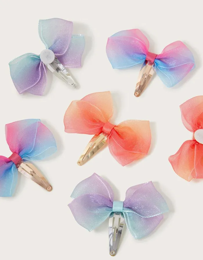 Monsoon 6Pack Rainbow Bow Hair Clips Children Girls039 Hair Accessories Monsoon 6Pack Rainbow Bow Hair Clips Children Girls039 Hair Accessories