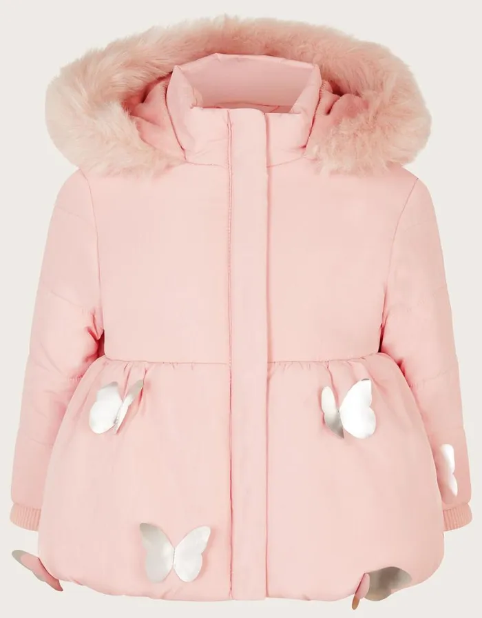 Monsoon Baby Butterfly 3D Padded Coat Pink Children Coats and Jackets Monsoon Baby Butterfly 3D Padded Coat Pink Children Coats and Jackets