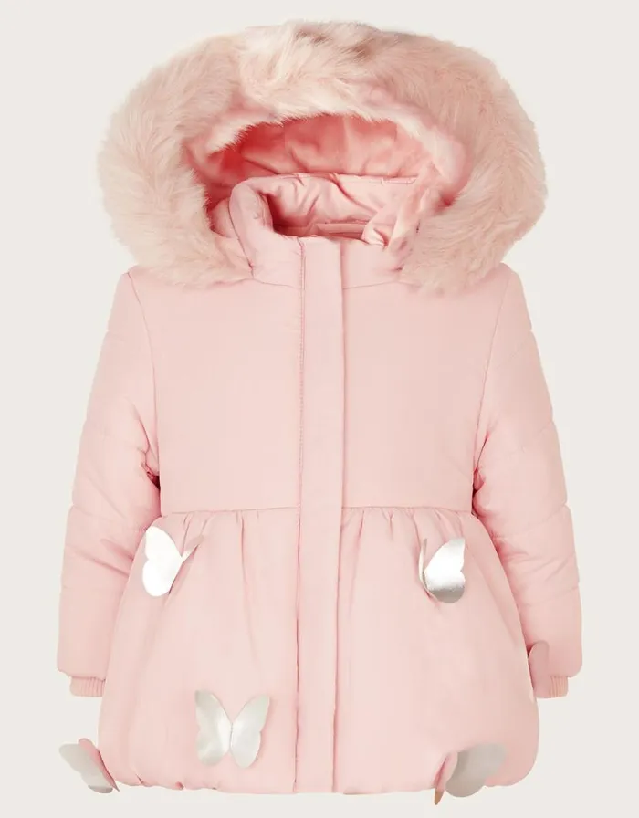 Monsoon Baby Butterfly 3D Padded Coat Pink Children Coats and Jackets Monsoon Baby Butterfly 3D Padded Coat Pink Children Coats and Jackets
