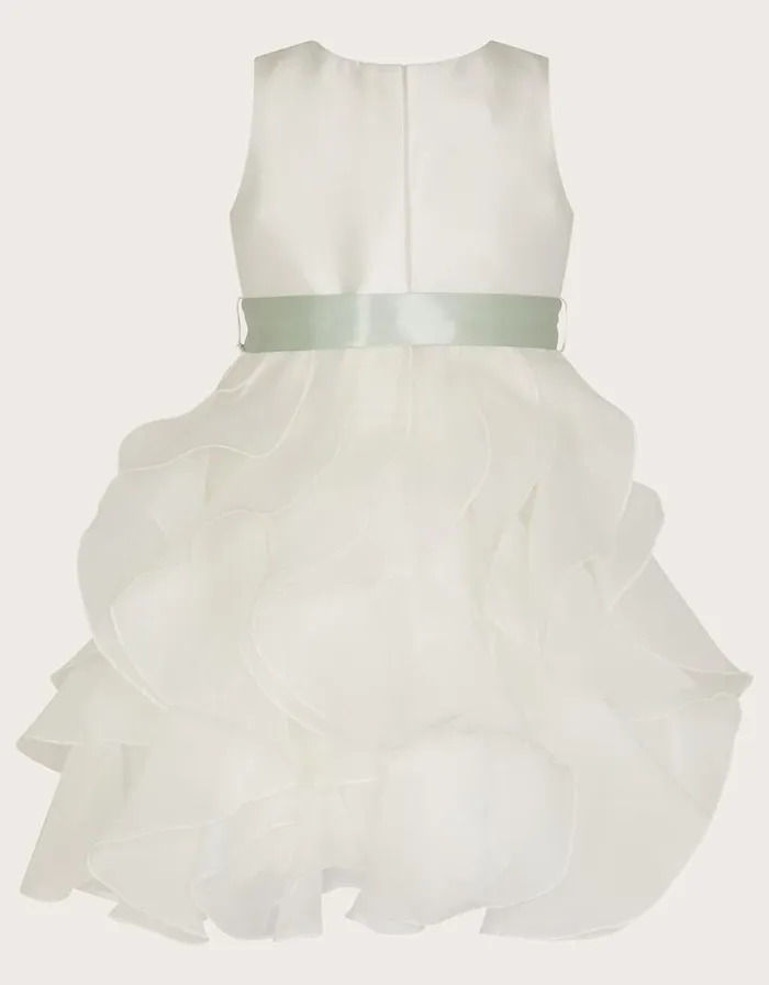 Monsoon Baby Cannes Organza Ruffle Dress Ivory Children Partywear Monsoon Baby Cannes Organza Ruffle Dress Ivory Children Partywear