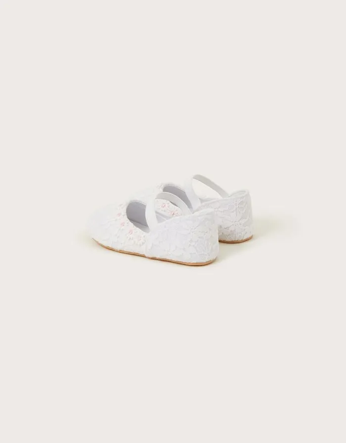Monsoon Baby Daisy Lace Walker Shoes Ivory Children Partywear Monsoon Baby Daisy Lace Walker Shoes Ivory Children Partywear
