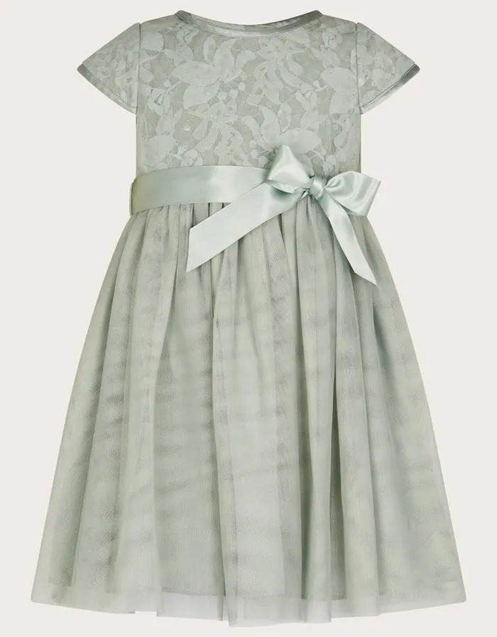Monsoon Baby Lacey Sequin Dress Green Children Dresses