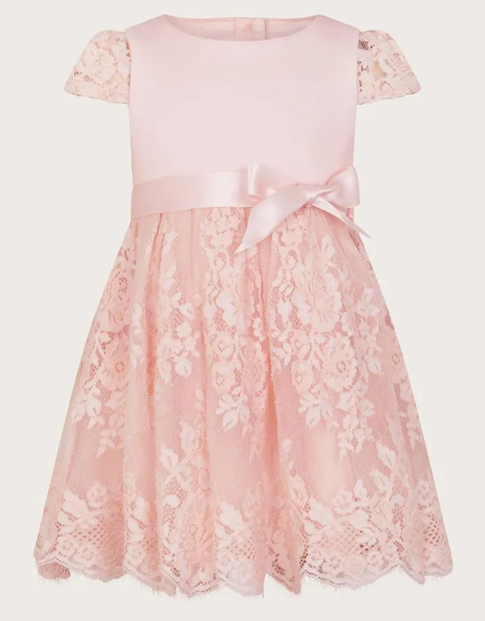 Monsoon Baby Mimi Lace Dress Pink Children Dresses Monsoon Baby Mimi Lace Dress Pink Children Dresses