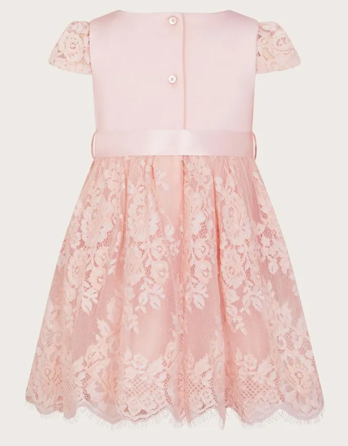 Monsoon Baby Mimi Lace Dress Pink Children Dresses Monsoon Baby Mimi Lace Dress Pink Children Dresses