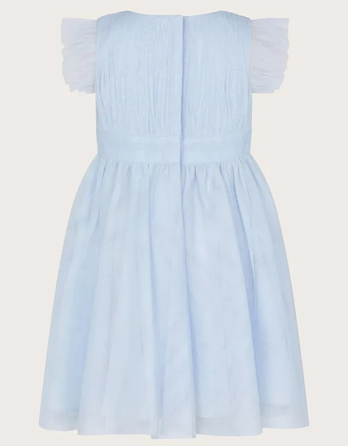 Monsoon Baby Penelope Embellished Belt Tulle Dress Blue Children Dresses Monsoon Baby Penelope Embellished Belt Tulle Dress Blue Children Dresses