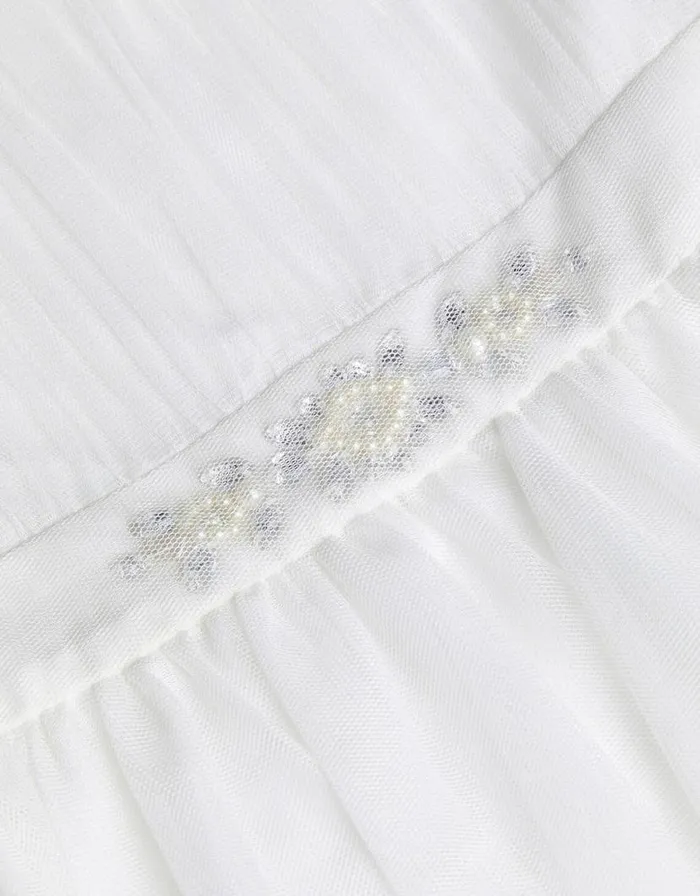 Monsoon Baby Penelope Embellished Belt Tulle Dress Ivory Children Dresses Monsoon Baby Penelope Embellished Belt Tulle Dress Ivory Children Dresses