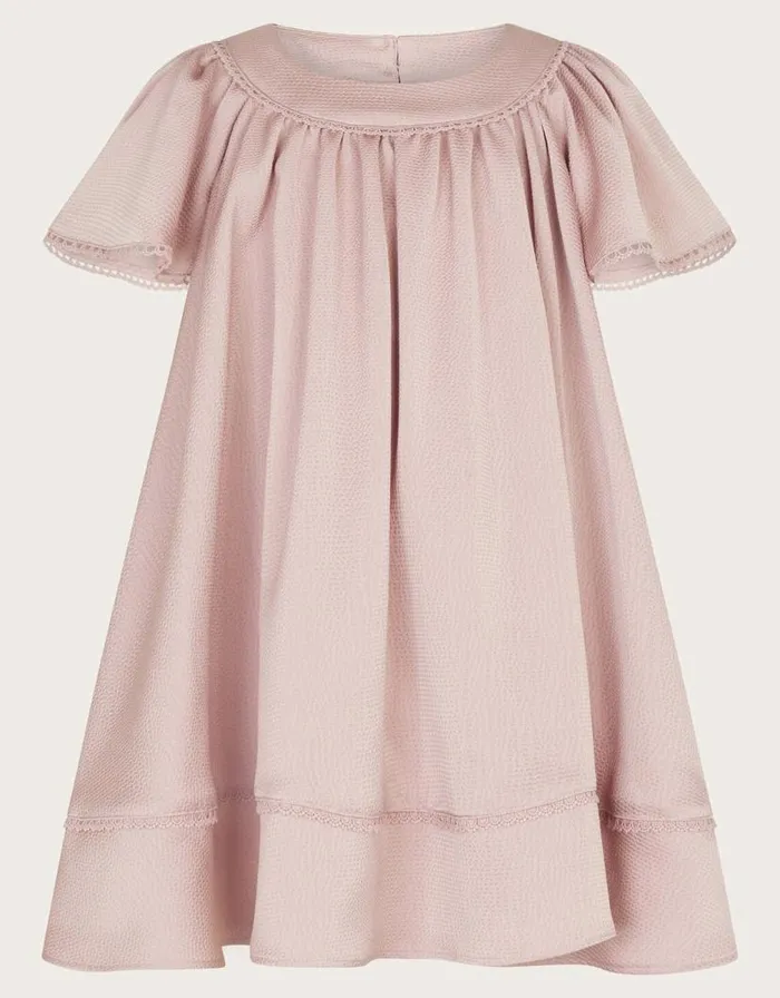 Monsoon Baby Satin Swing Dress Pink Children Dresses