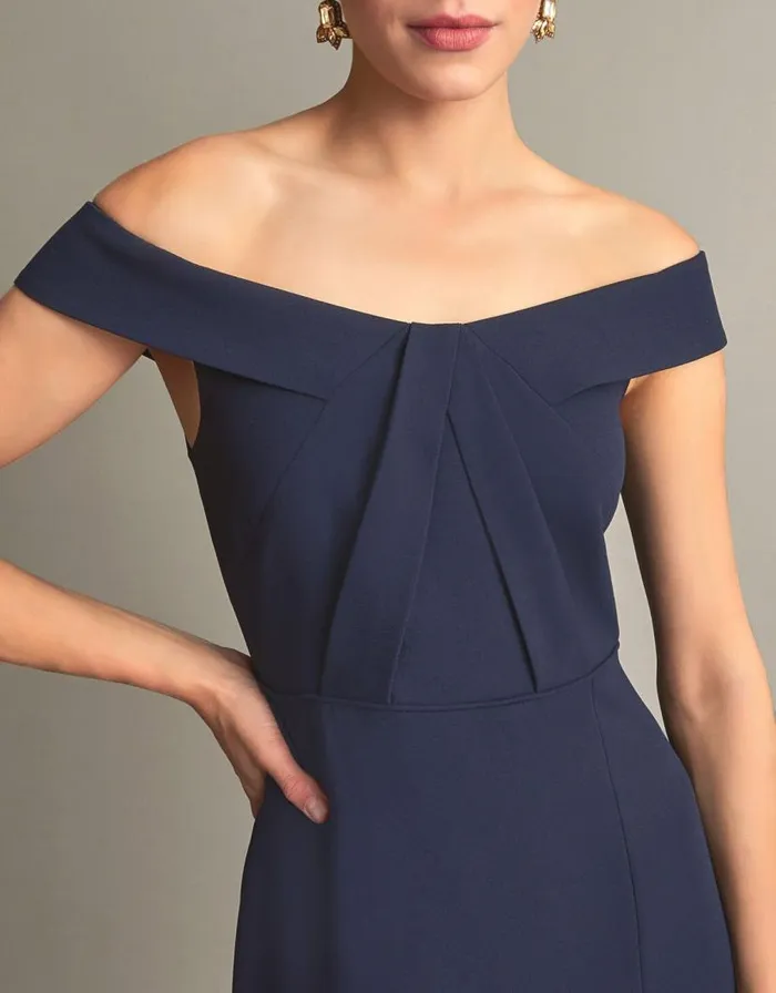 Monsoon Beatrice Crepe Bardot Maxi Dress Blue Women Occasionwear Monsoon Beatrice Crepe Bardot Maxi Dress Blue Women Occasionwear